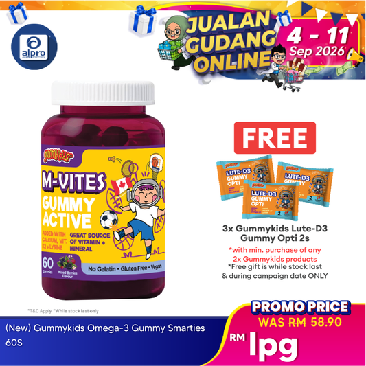 Gummykids M-Vites Gummy Active 60s | For Growth & Development Gummykids