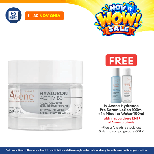 Avène Hyaluron Activ B3 Renewal Firming Aqua Cream in Gel 50mL | Light Anti-Ageing Moisturiser
