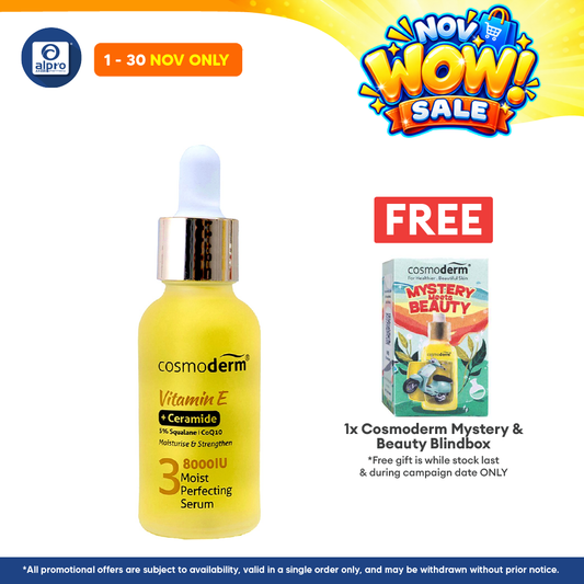 Cosmoderm Vitamin E Moist Perfecting Serum 30mL | Repair Rough and Dry Skin