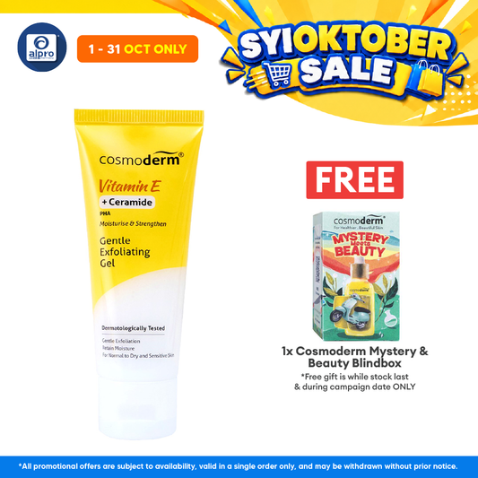 Cosmoderm Vitamin E Gentle Exfoliating Gel 50mL | Promotes Skin Regeneration