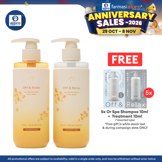 Off & Relax Osmanthus Limited Set Spa Shampoo 260ml + Hair Treatment 260ml | For Scalp and Hair