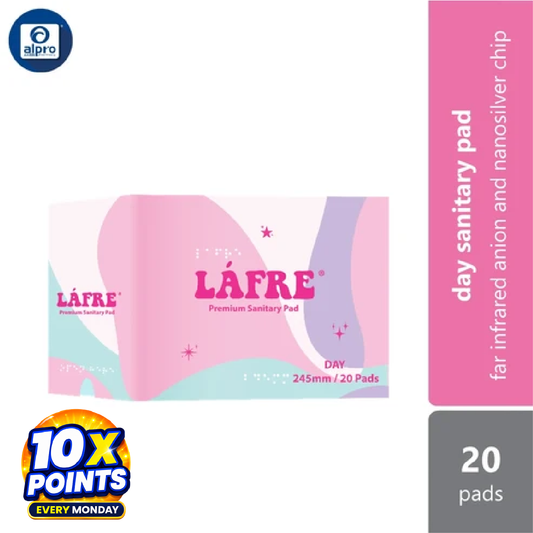 Lafre Sanitary Pads Day Use 245mm 20s | Lady Anion Far-IR Layer for Strong and Healthy Skin