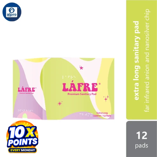 Lafre Sanitary Pads Extra Long 320mm 12s | Lady Anion Far-IR Layer for Strong and Healthy Skin