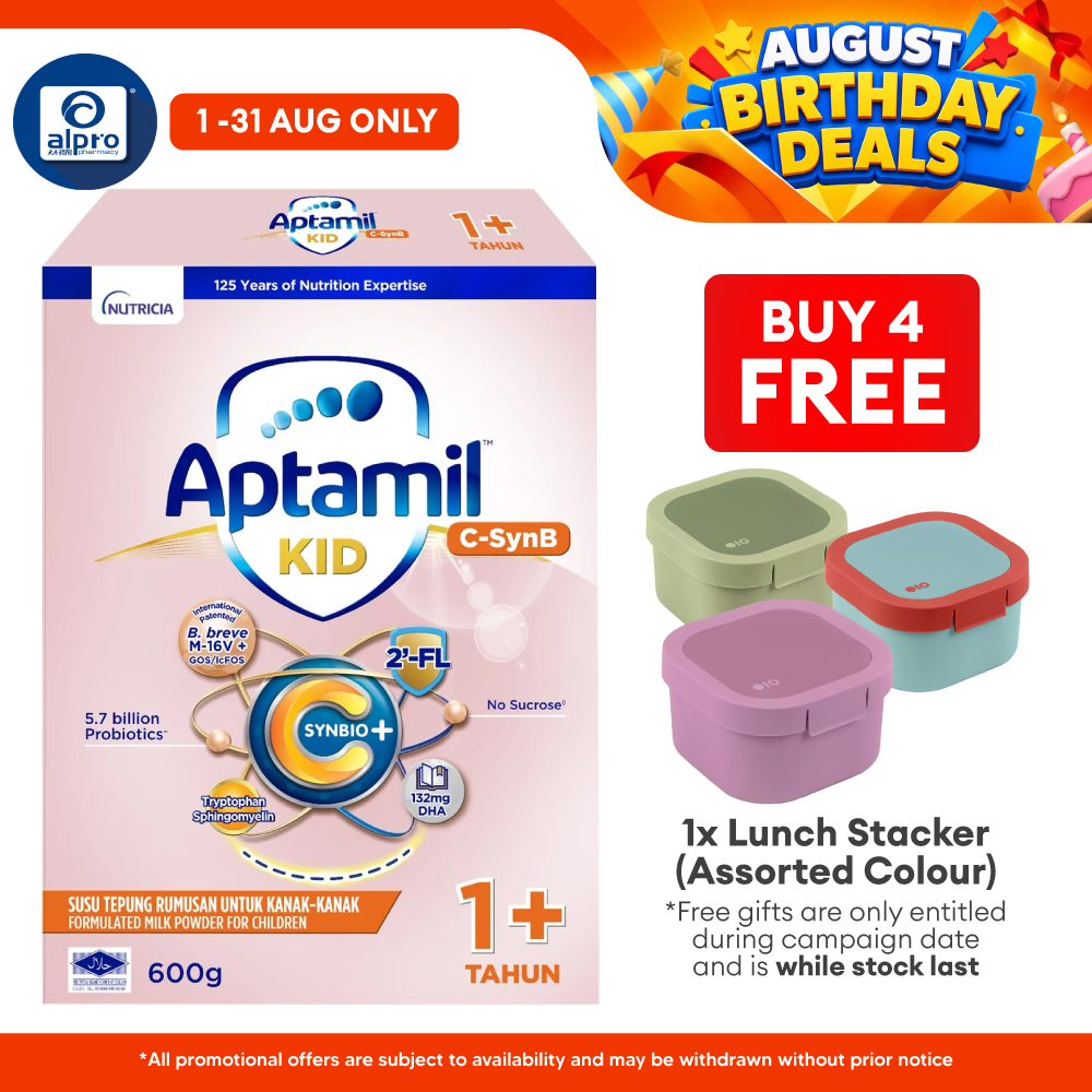 Aptamil Kid C-SynB Growing-Up Formula Step 3 1+ year 600g | Maintain Good Gut Health DANONE