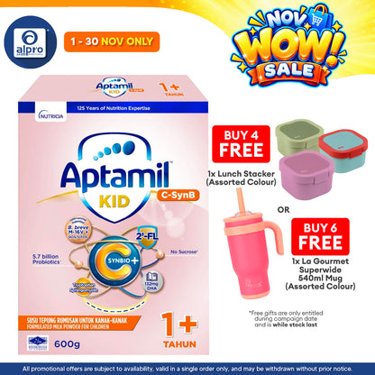 Aptamil Kid C-SynB Growing-Up Formula Step 3 1+ year 600g | Maintain Good Gut Health