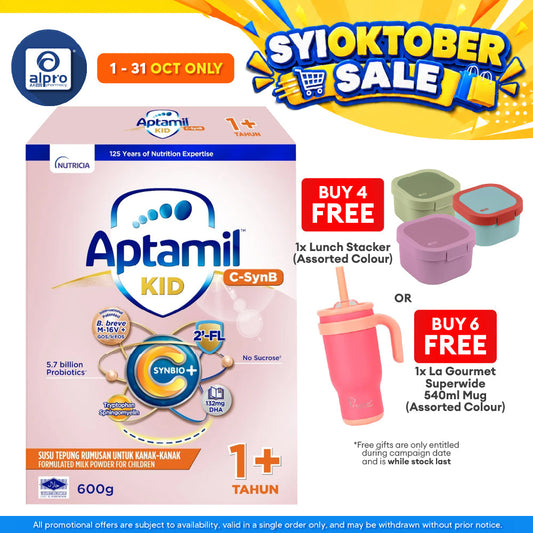 Aptamil Kid C-SynB Growing-Up Formula Step 3 1+ year 600g | Maintain Good Gut Health