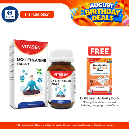 Vitasen MG-L-Theanine Tablet 60s | Restore Mood and Mind Vitasen