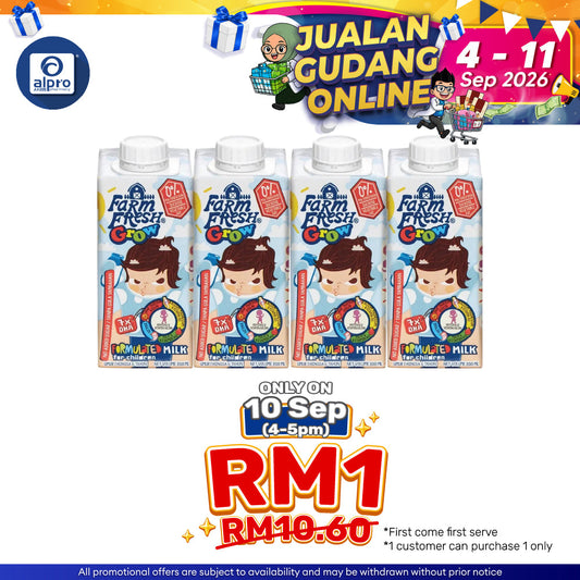 Farm Fresh Grow UHT Formulated Milk 200ml ×4s | Natural Source of Calcium and Vitamin D Farm Fresh