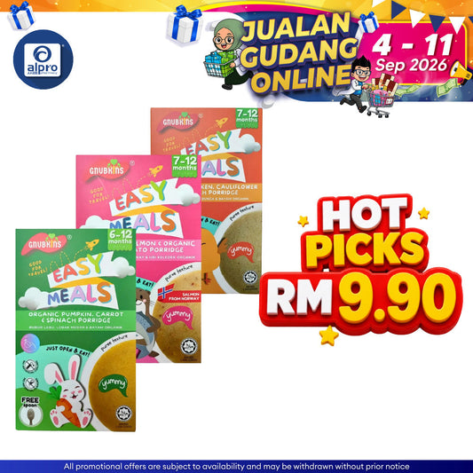 Gnubkins Organic Porridge (Chicken/ Pumpkin/ Salmon) 80g | Stress Free and Convenient Gnubkins