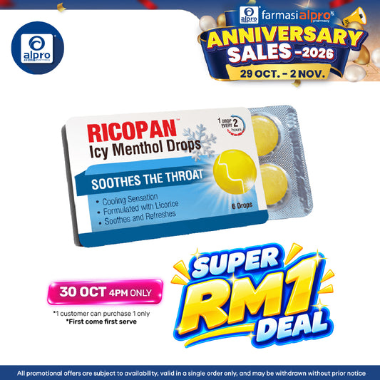 Ricopan Icy Menthol Drops 6s