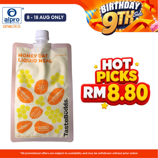 TasteBudds Honey Oat Liquid Meal 55g | Sweetened Honey and Stevia TasteBudds