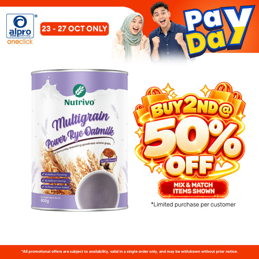 Nutrivo Multigrain Power Rye Oatmilk with Tiger Milk Mushroom 800g | Boost Body Immunity