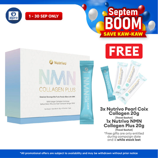 Nutrivo NMN 500mg Collagen Plus 20g ×15s | Boosts Cellular Health Nutrivo