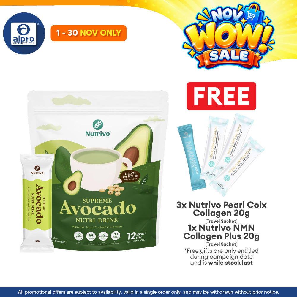 Nutrivo Supreme Avocado Nutri Drink 30g ×12s | Boosts Heart Health