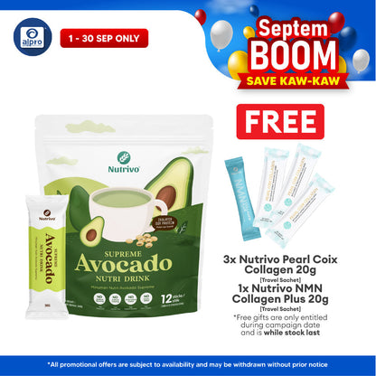Nutrivo Supreme Avocado Nutri Drink 30g ×12s | Boosts Heart Health Nutrivo