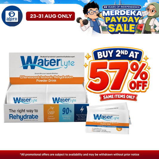 Waterlyte Isotonic Rehydration Powder Drink 5g X 50s | Helps Restore Fluid and Electrolyte Balance WATERLYTE