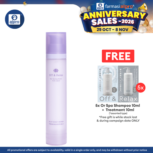 Off & Relax Silky Night Repair Premium Hair Milk 80ml | Deep Hair Repair