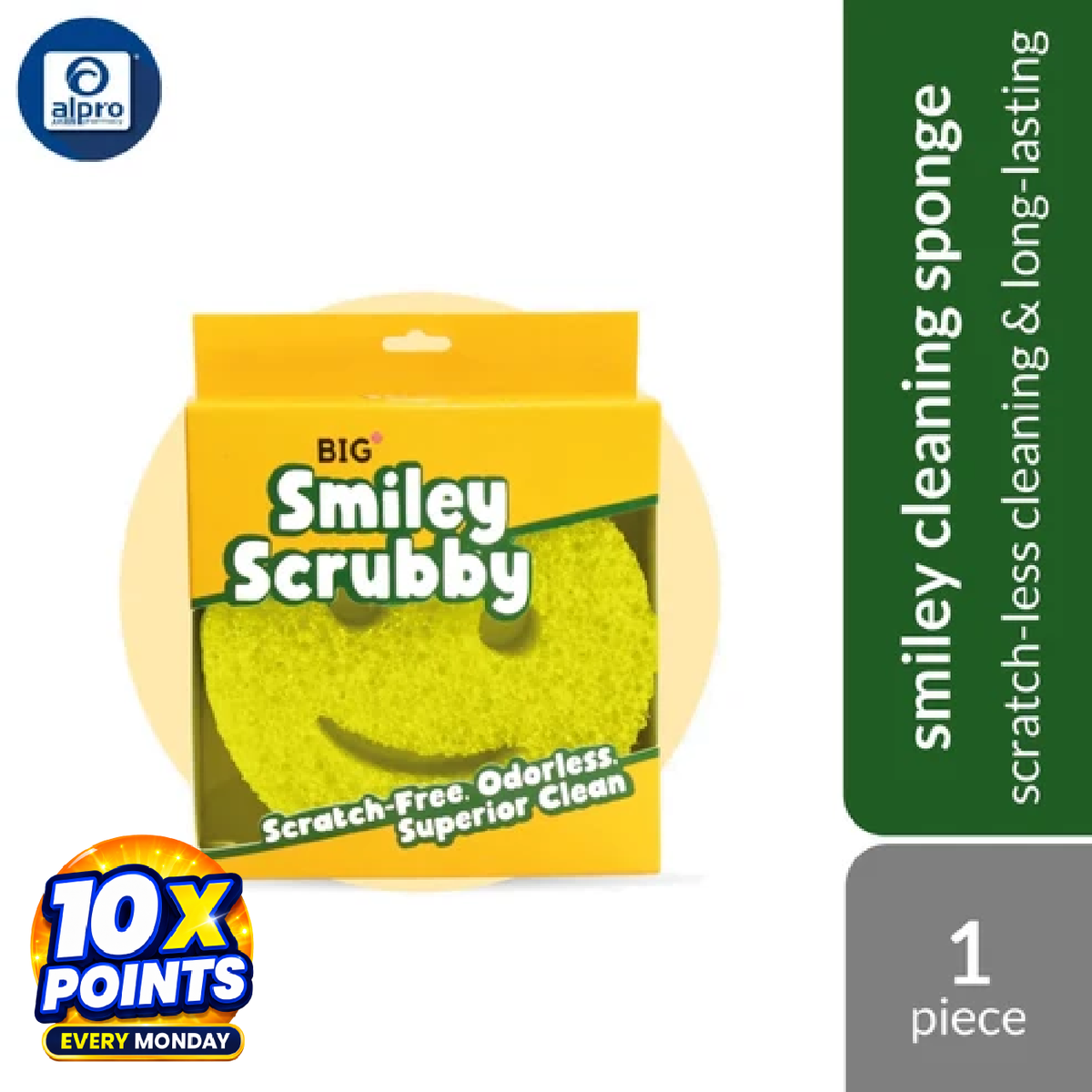 Big+ Smiley Scrubby Sponge Multipurpose 1s | Scratch-Less Cleaning & Long-Lasting Use