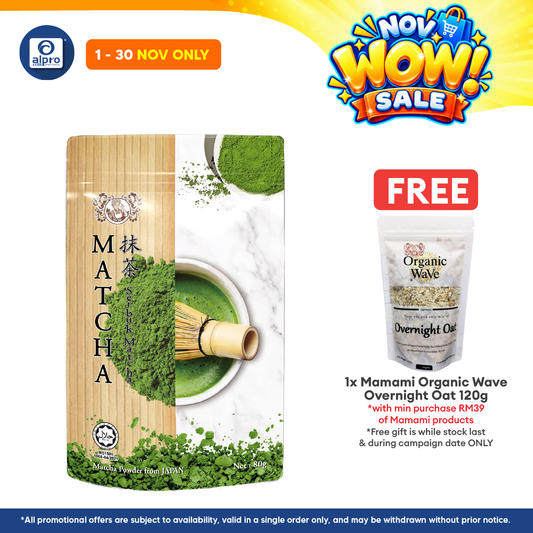 Mamami Japanese Matcha Powder 80g | Finest Shade-Grown Tea Leaves