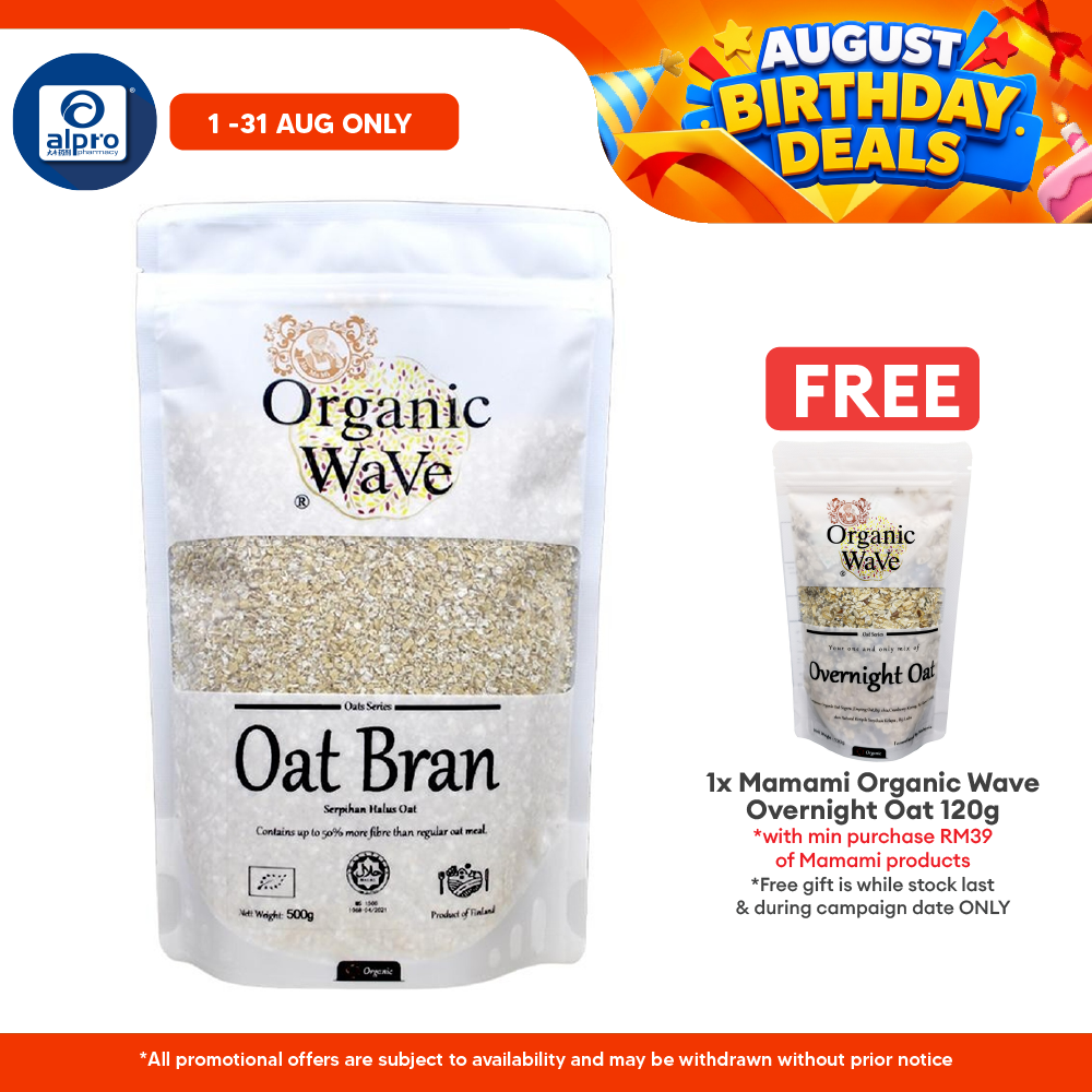 Mamami Organic Wave Oat Bran 500g | Plentiful of Fibre Intake Mamami