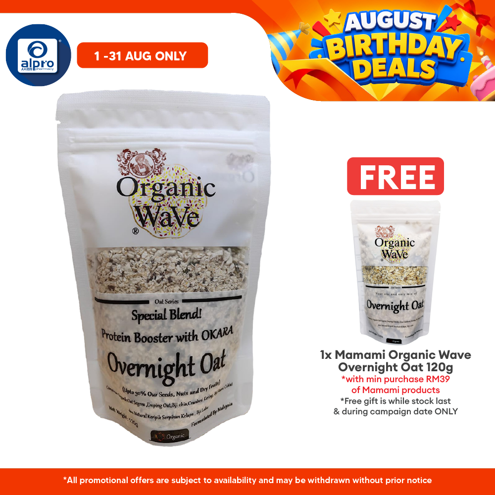 Mamami Organic Wave Overnight Oats Protein Booster Okara Powder 120g | Improve Glucose Tolerance Mamami