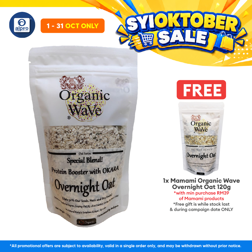 Mamami Organic Wave Overnight Oats Protein Booster Okara Powder 120g | Improve Glucose Tolerance