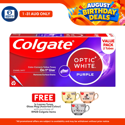 Colgate Optic White Purple 100g 2s | Help Remove Teeth Stains Colgate