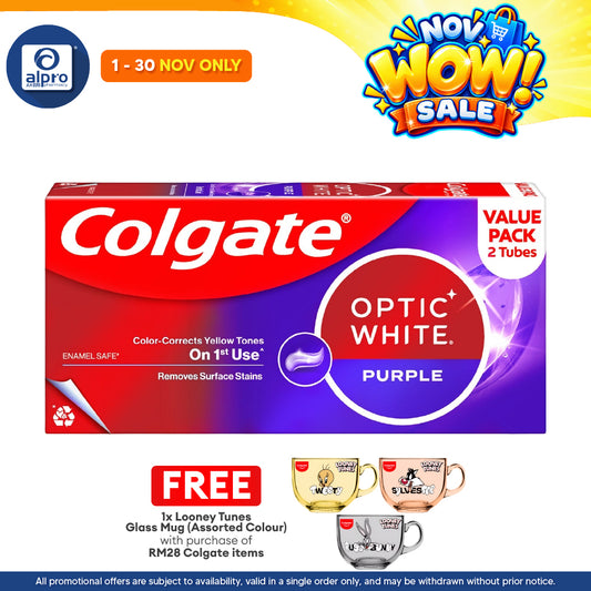 Colgate Optic White Purple 100g 2s | Help Remove Teeth Stains