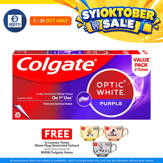 Colgate Optic White Purple 100g 2s | Help Remove Teeth Stains