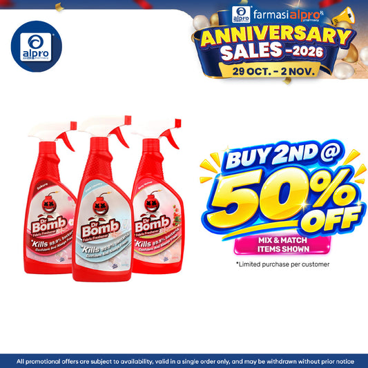 SugarBomb Dr. Bomb Fabric Freshener (Fresh Laundry/ Sakura/ Berry Mellow) 500ml | Eliminates Bad Odor and Bacteria