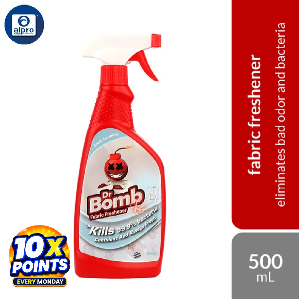 SugarBomb Dr. Bomb Fabric Freshener (Fresh Laundry/ Sakura/ Berry Mellow) 500ml | Eliminates Bad Odor and Bacteria