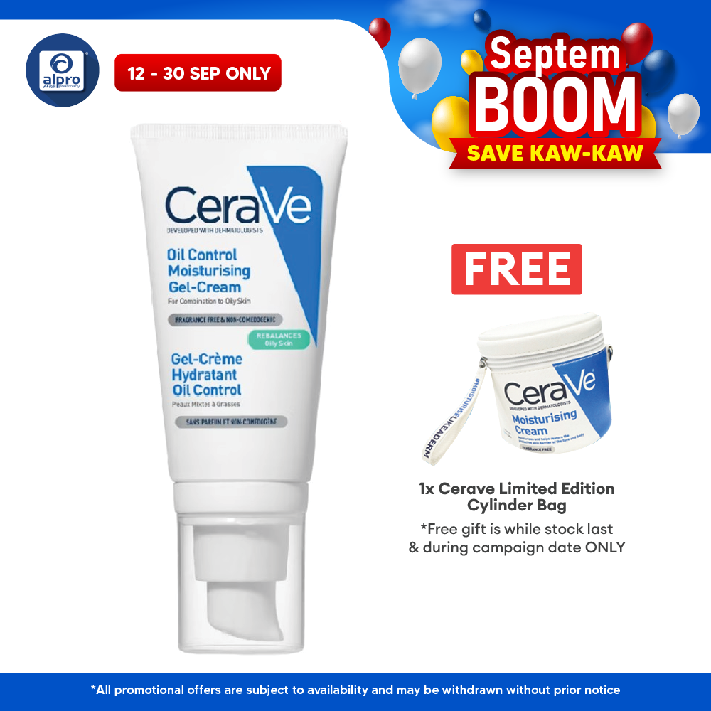 Cerave Oil Control Moisturising Gel Cream 52ml | Helps Absorb Excess Oil