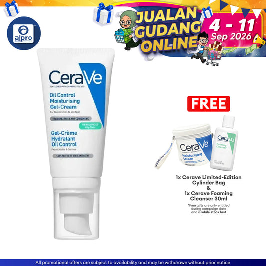 Cerave Oil Control Moisturising Gel Cream 52ml | Helps Absorb Excess Oil Cerave