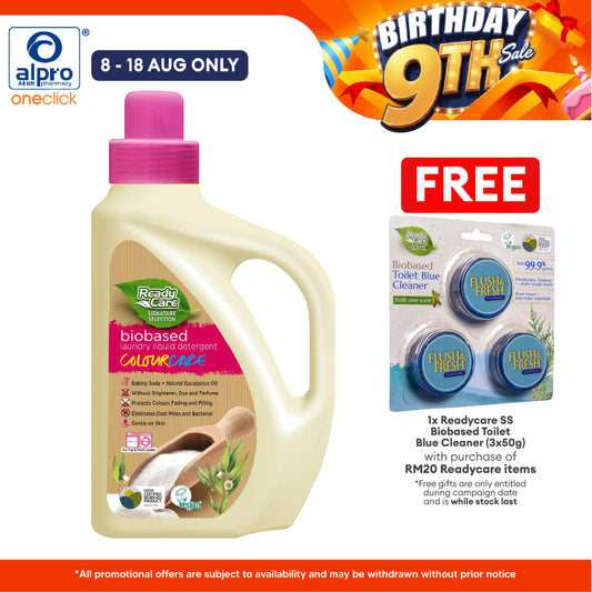 ReadyCare Signature Selection Biobased Laundry Liquid Detergent Colour Care 2.1L | Prevent Color Fade and Redeposition ReadyCare