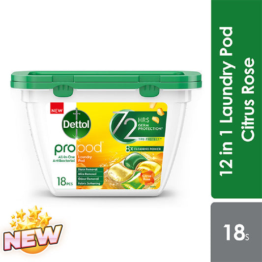 Dettol All In One Antibacterial Laundry Pod | Citrus Rose & Rain Forest Dettol