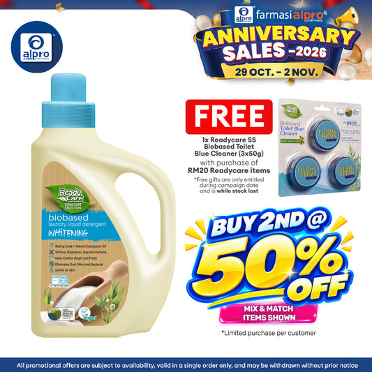 ReadyCare Signature Selection Biobased Laundry Liquid Detergent Whitening 2.1L | Outstanding Natural Whitening