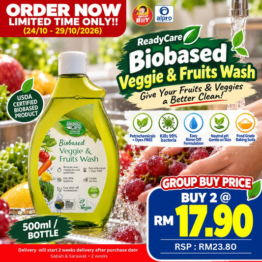 [Group Buy Delivery Starts: 14/11/2026] ReadyCare Signature Selection Biobased Veggie & Fruits Wash 500mL