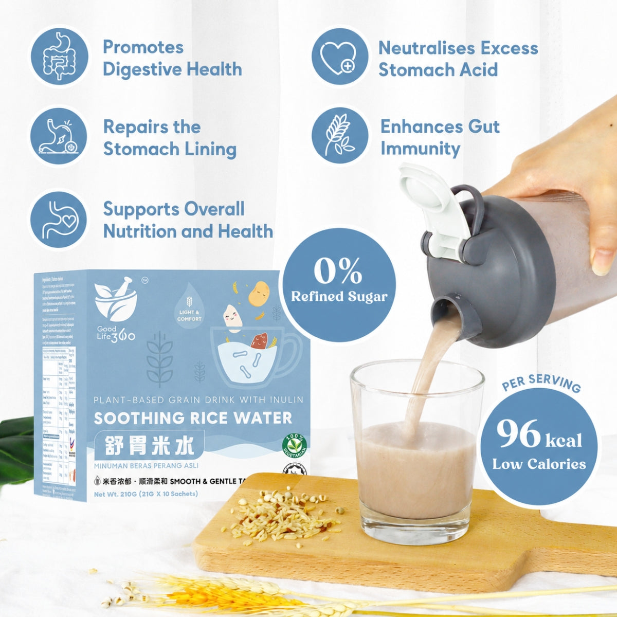 Good Life 360 Ricemedy Soothing Rice Water 21g × 10s | Gentle Whole-Grain Wellness Drink Good Life 360