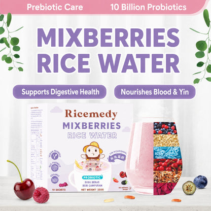 Good Life 360 Ricemedy Mixberries Rice Water 25g × 10s | Berry-Flavoured Rice & Multinutrient Drink Good Life 360