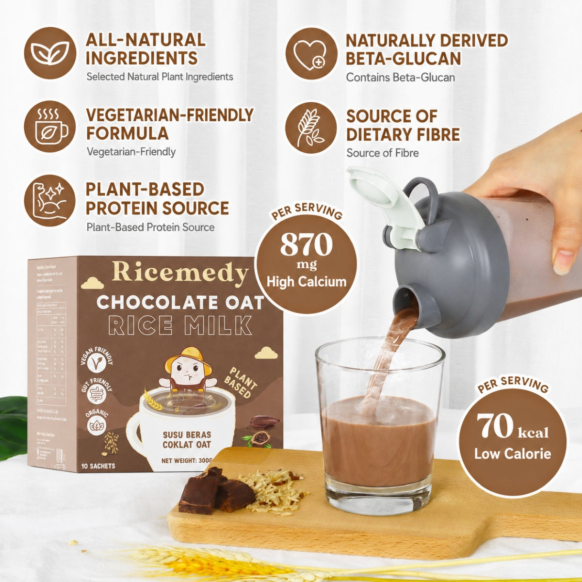 Good Life 360 Ricemedy Chocolate Oat Rice Milk 30g ×10s | Calcium & Comforting Good Life 360