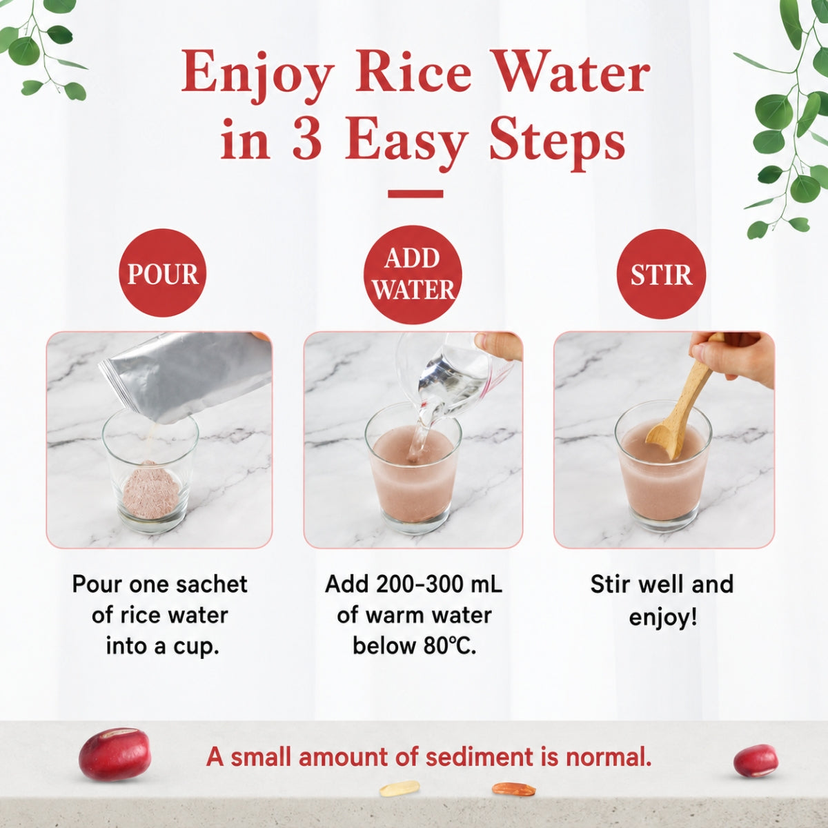 Good Life 360 Ricemedy Red Bean Rice Water 21g × 15s | Red Bean & Whole-Grain Nourishing Drink Good Life 360