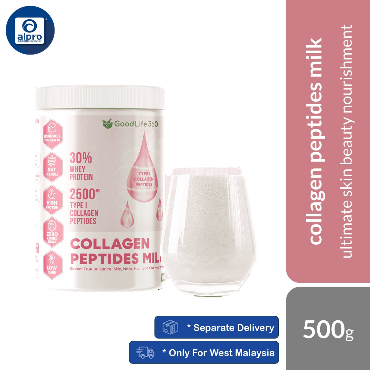 Good Life 360 Collagen Peptides Milk 500g | Ultimate Skin Beauty Nourishment Good Life 360
