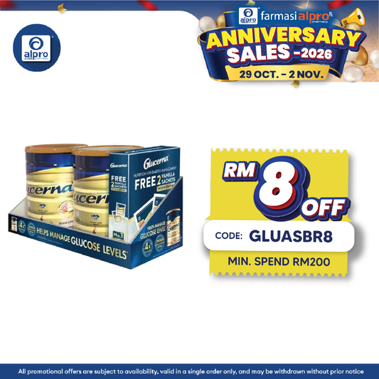 Abbott Glucerna Gold Vanilla 800gx2 FOC 2 Sachets | Complete Nutrition