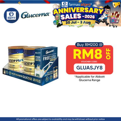 Abbott Glucerna Gold Vanilla 800gx2 FOC 2 Sachets | Complete Nutrition Glucerna