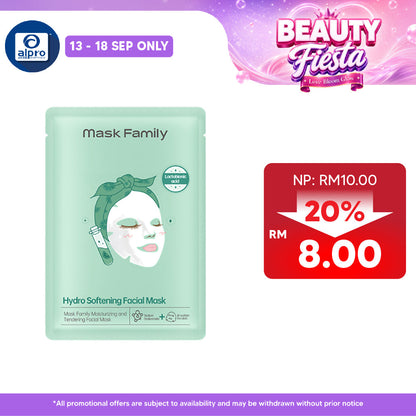 Mask Family Hydro Softening Facial Mask 1s | Skin Stay Moist & Soft All Day