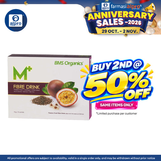 BMS Organics M+ Fibre Drink 10g×15s | Combination Of Taste & Nutrition