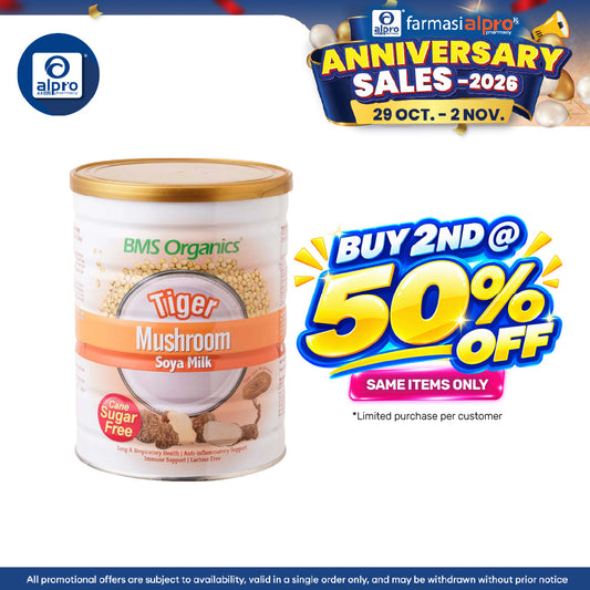 BMS Organics Tigermilk Mushroom Soymilk (Cane Sugar Free) 750g | High-Quality Daily Protein