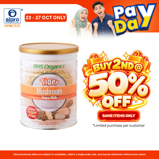 BMS Organics Tigermilk Mushroom Soymilk (Cane Sugar Free) 750g | High-Quality Daily Protein