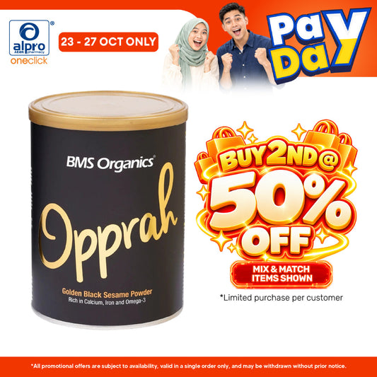 BMS Organics Opprah Black Sesame Powder 300g | Easy Absorb Essential Nutrients