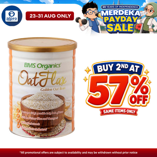 BMS Organics Oat Flax Golden Oat Bran 700g | Rich In Omega-3 BMS Organics
